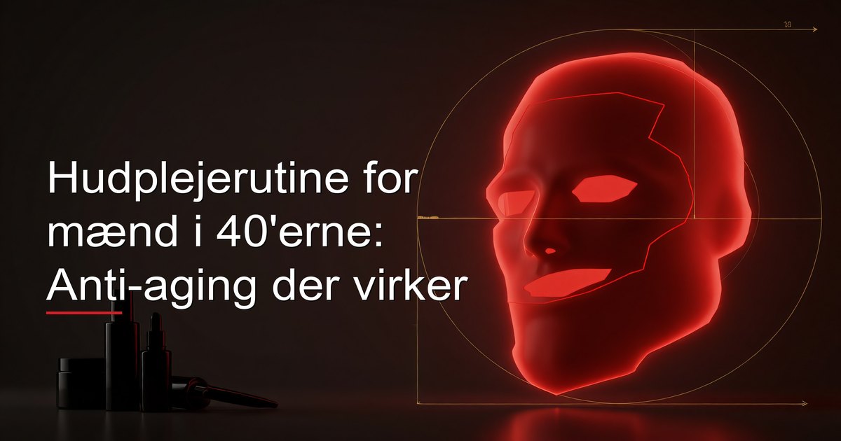 Moden mand påfører anti-aging hudplejeprodukter ved badeværelsesspejlet