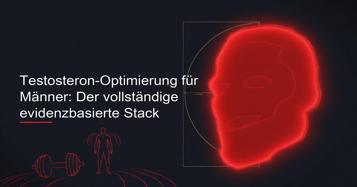 Mann beim Compound-Lift im gut beleuchteten Fitnessstudio — Training ist eine Kernsäule des Testosteron-Optimierungs-Stacks