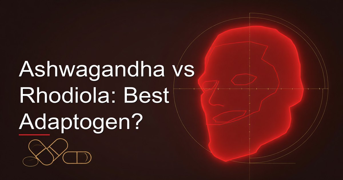 Ashwagandha and rhodiola supplements illustrating the comparison for men