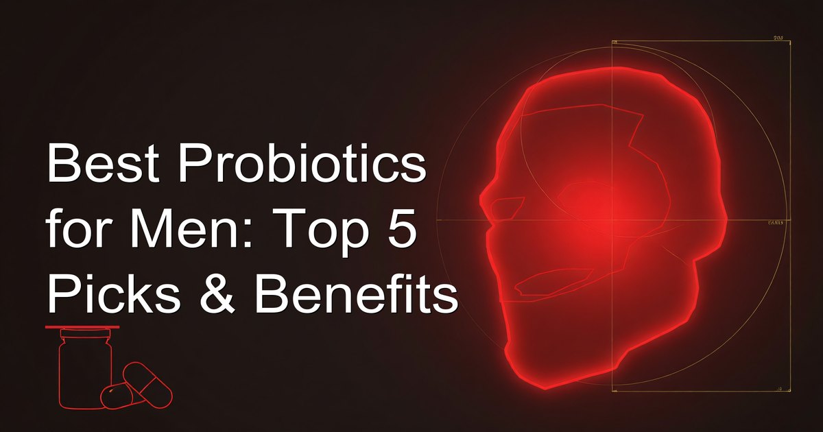 Probiotic supplement capsules and fermented foods illustrating best probiotics for men