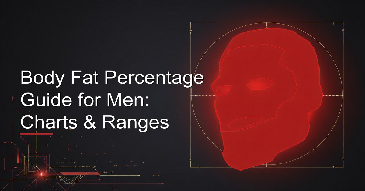 Body fat percentage chart for men showing different physique ranges from lean to overweight