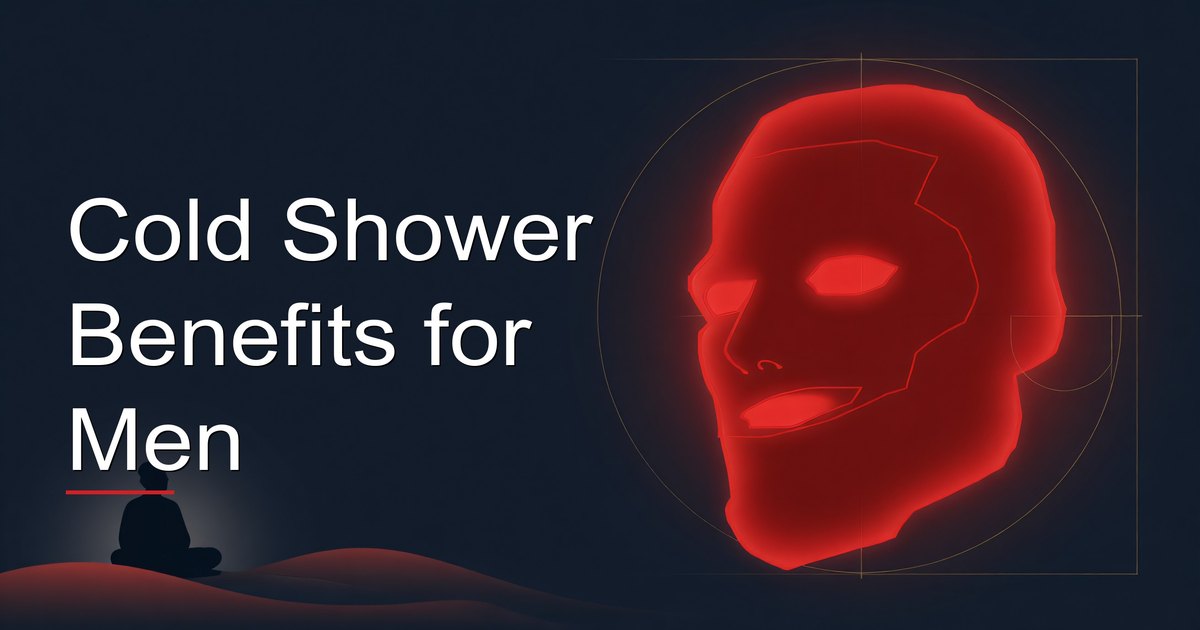 Man taking a cold shower for recovery and self-improvement benefits