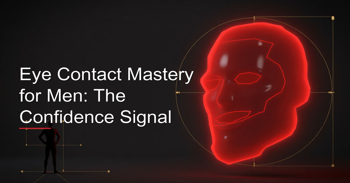 Man making confident eye contact in a social conversation