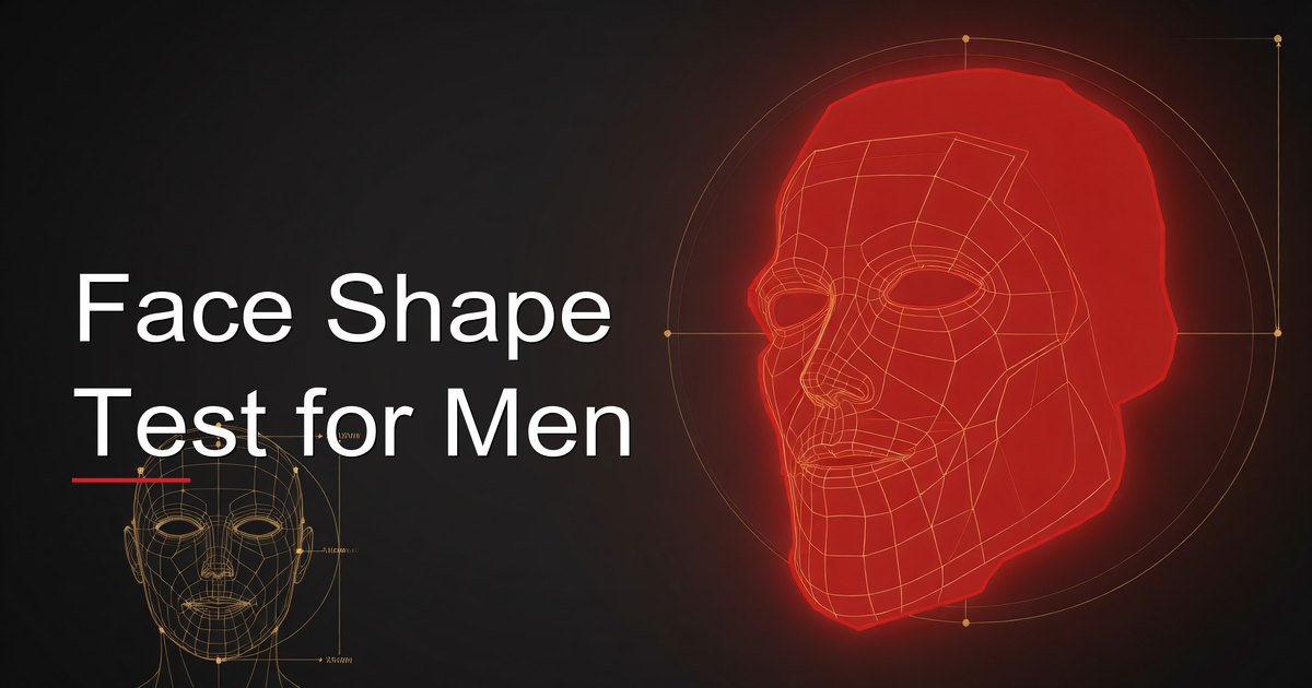 Man determining his face shape using a measuring tape for a face shape test