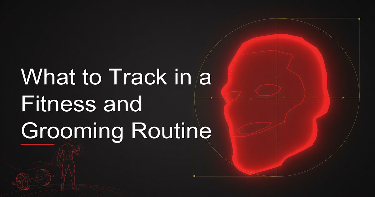 Man tracking fitness and grooming habits in a daily routine