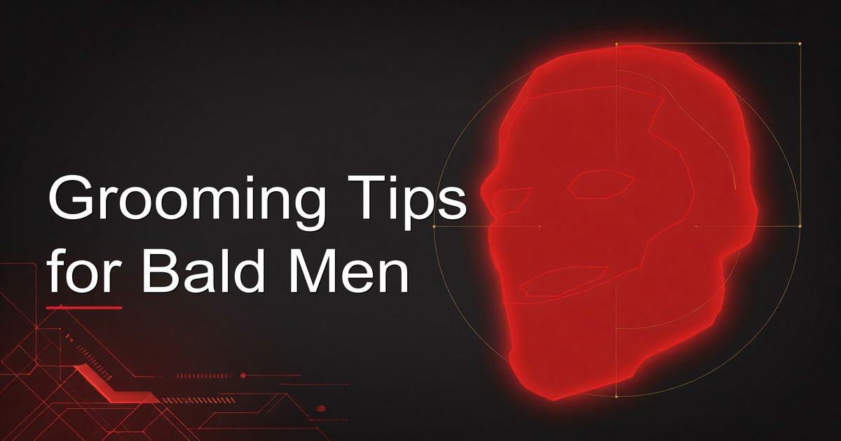Bald man applying sunscreen and moisturizer to his scalp as part of a daily grooming routine