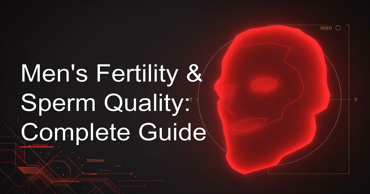 Healthy lifestyle choices for male fertility — fresh vegetables, nuts, supplements, and a water bottle on a clean surface