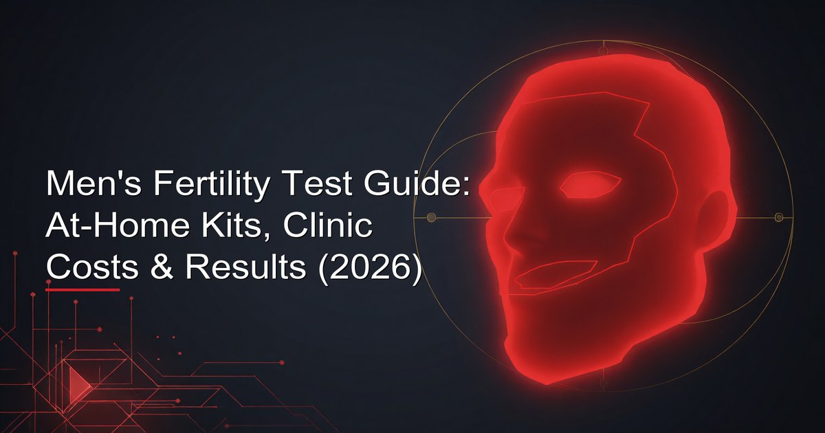 Men's fertility test kit and semen analysis sample container with comparison chart