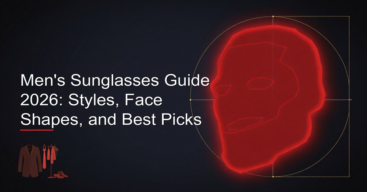 Men's sunglasses guide 2026 showing different frame styles matched to face shapes