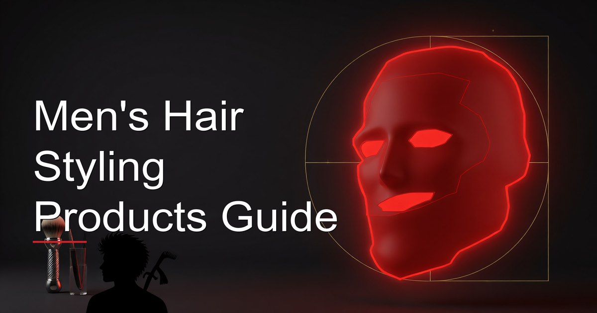 Men's hair styling products comparison — pomade, wax, clay, paste, and gel arranged for a styling guide