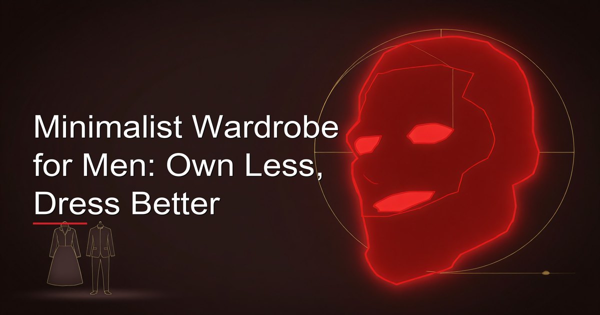 Minimalist wardrobe for men: 15 essential pieces arranged as a clean flat-lay