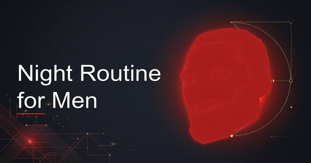 Man following a structured night routine for recovery and skincare