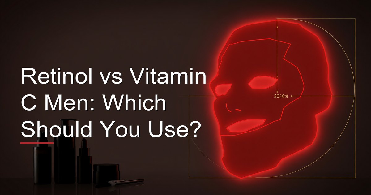 Retinol serum and vitamin C serum side by side illustrating the skincare comparison for men