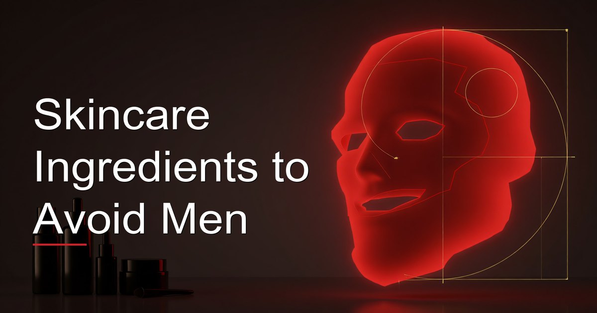 Man reading skincare product ingredient label