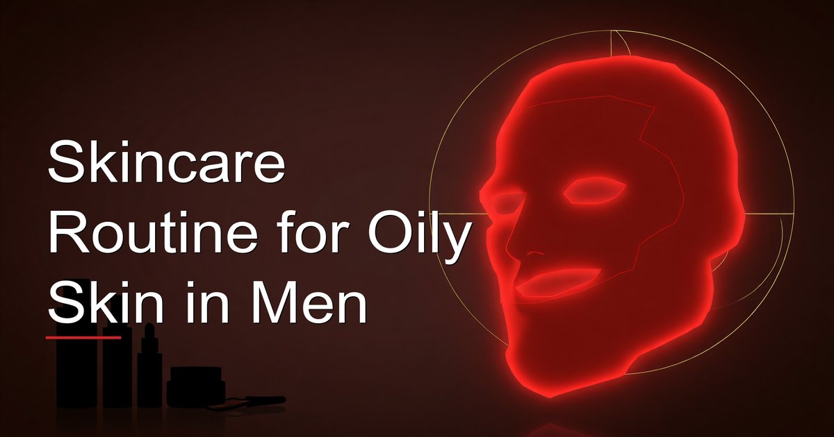 Man with oily skin following a skincare routine