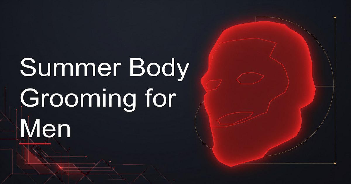 Man practicing summer body grooming with body wash and skincare products