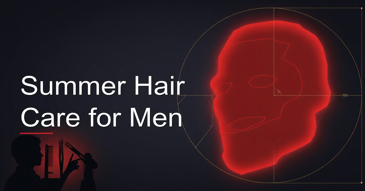 Man with healthy summer hair styling after a shower on a sunny day