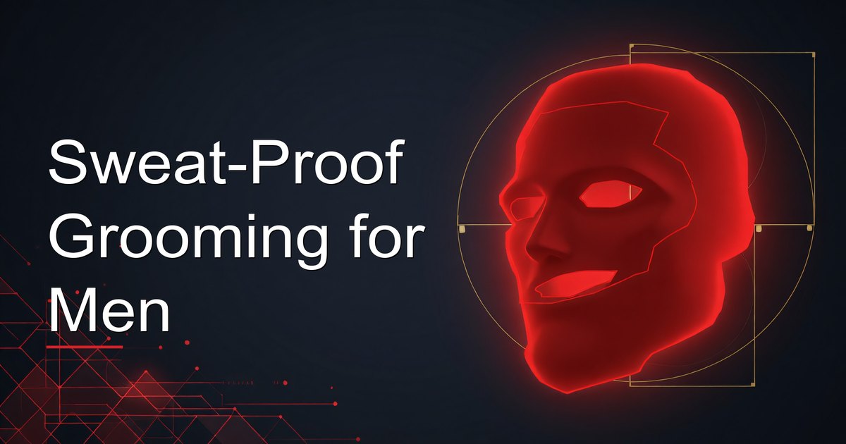 Man applying sweat-proof grooming products that endure heat and activity