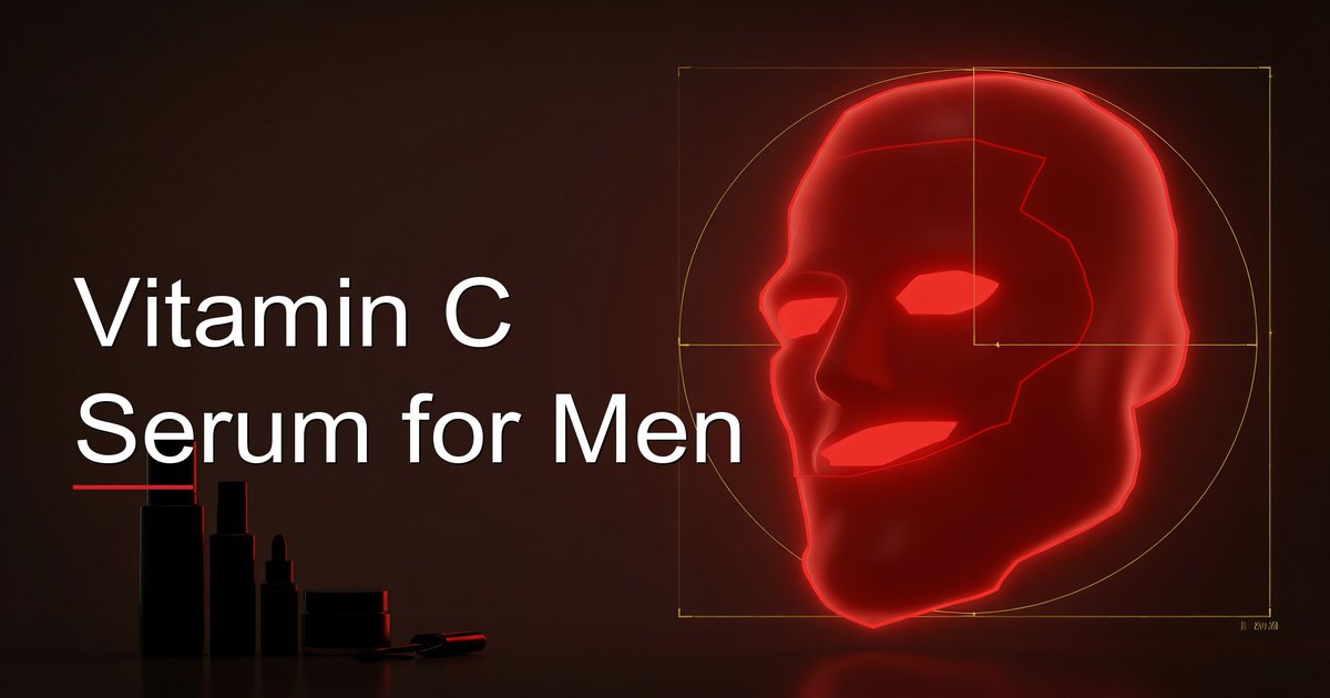 Man applying vitamin C serum as part of his morning skincare routine