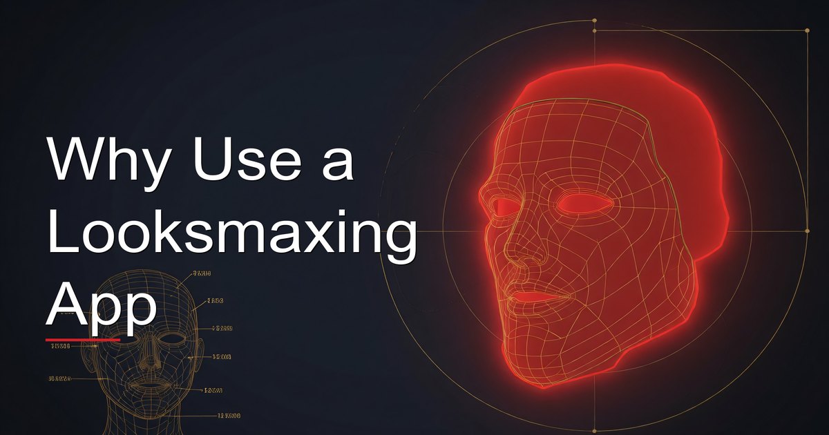 Man tracking his glow-up progress on a looksmaxing app