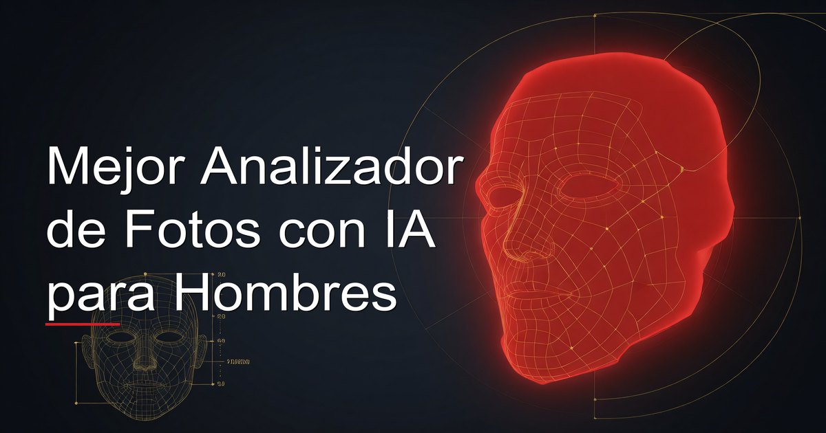 Herramientas de comparación de análisis facial con IA para hombres mostrando funciones y resultados