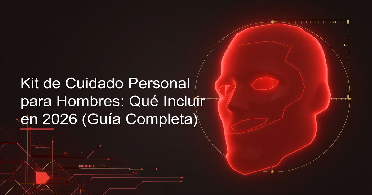 Elementos esenciales de un kit de cuidado personal para hombres sobre el mostrador del baño