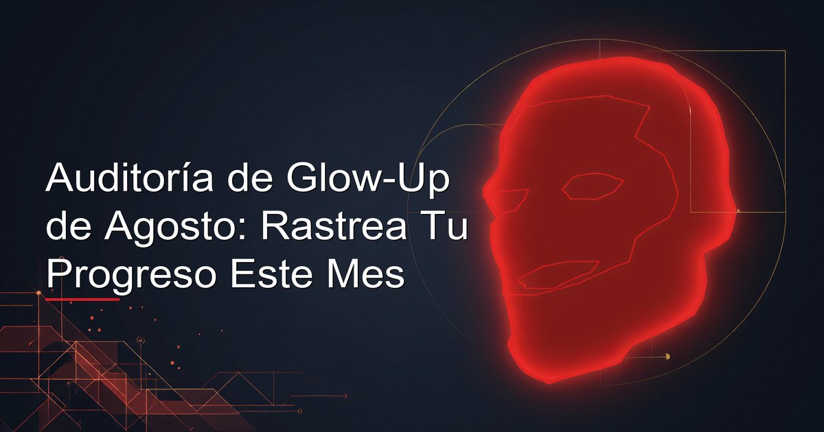 Hombre revisando sus fotos de progreso mensuales de glow-up y diario de auditoría