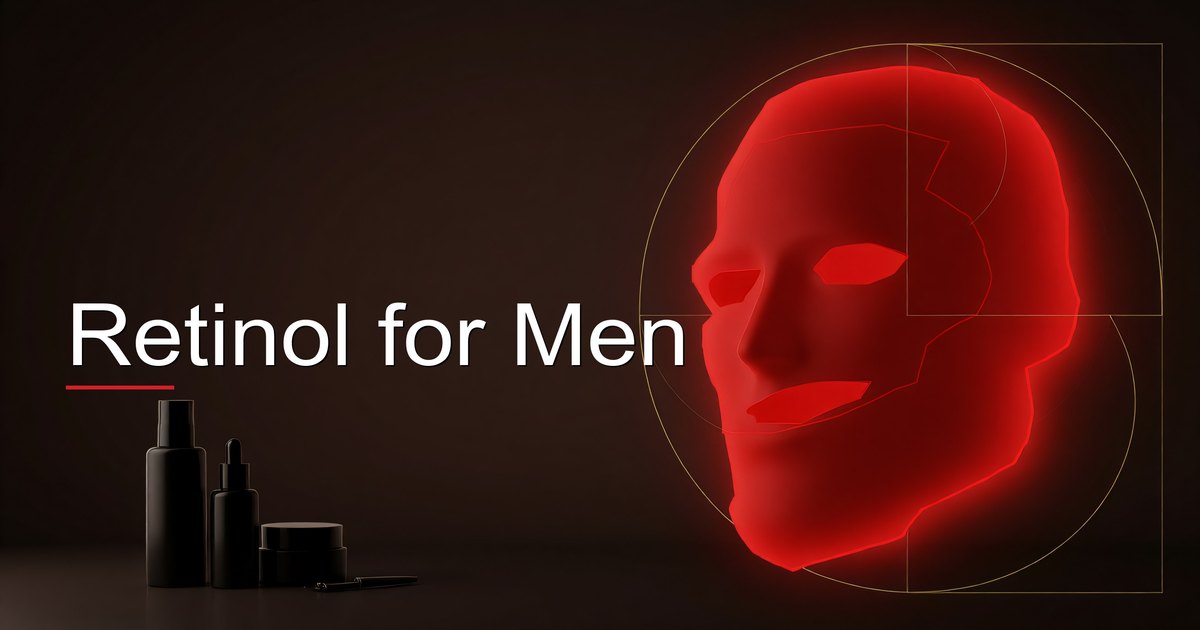 Chico aplicándose sérum de retinol como parte de su rutina de noche