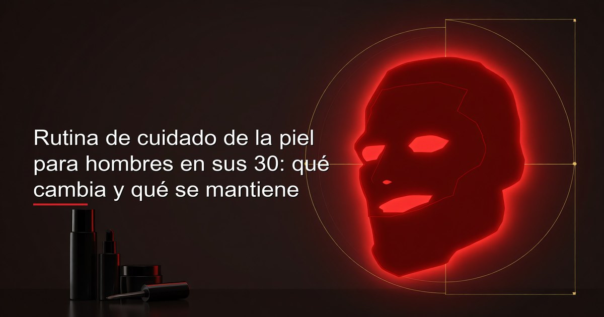Hombre aplicándose productos de cuidado de la piel en el espejo del baño
