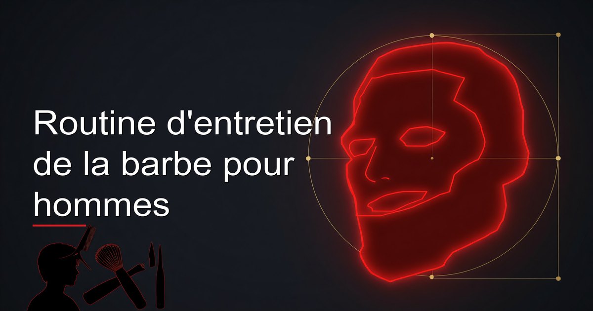 Homme suivant une routine quotidienne d'entretien de la barbe avec huile à barbe et brosse en soies de sanglier