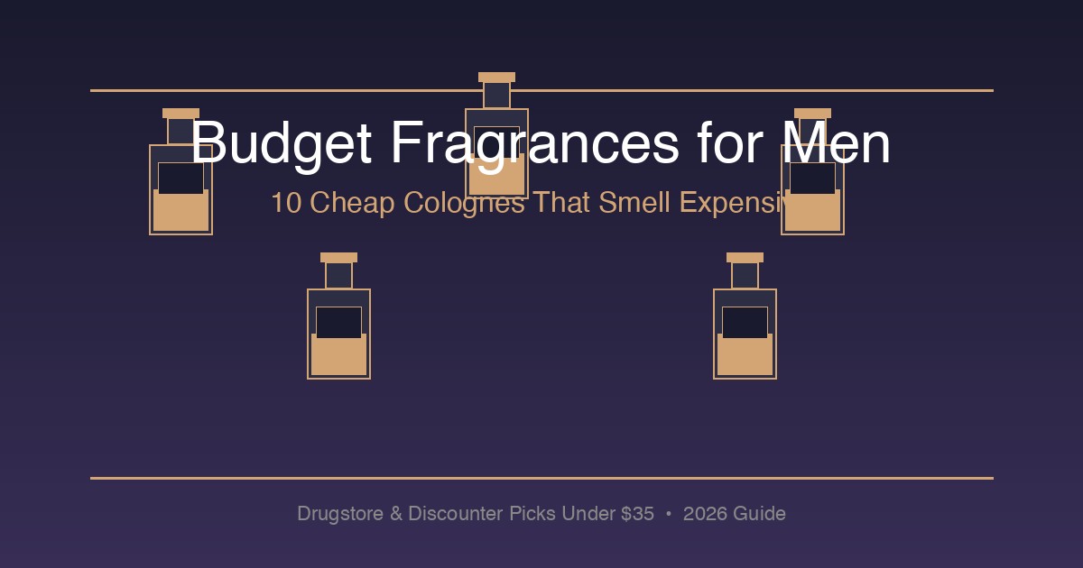 Flacons de parfums abordables disposés pour un guide parfums budget hommes
