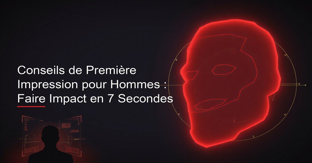 Conseils de première impression pour hommes : le cadre de 7 secondes couvrant soin, langage corporel, contact visuel, ton de voix et amorces de conversation