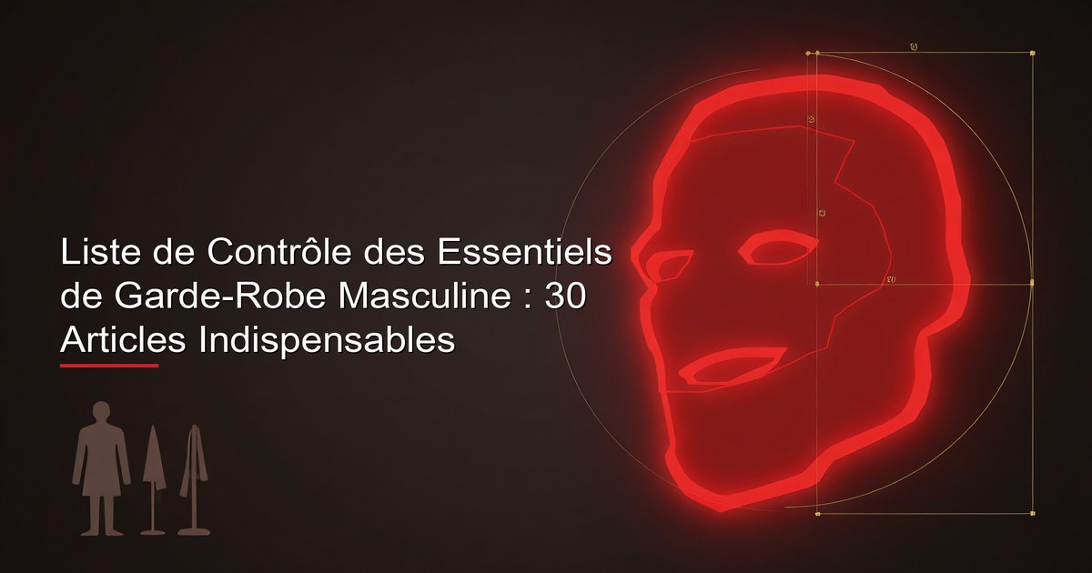 Checklist des essentiels de la garde-robe masculine : 30 pièces clés organisées par priorité, des fondations au raffinement