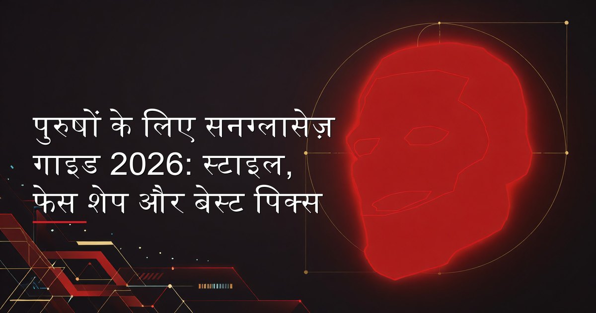 पुरुषों के लिए सनग्लासेज़ गाइड 2026 — अलग-अलग फ्रेम स्टाइल फेस शेप के साथ मैच होते हुए