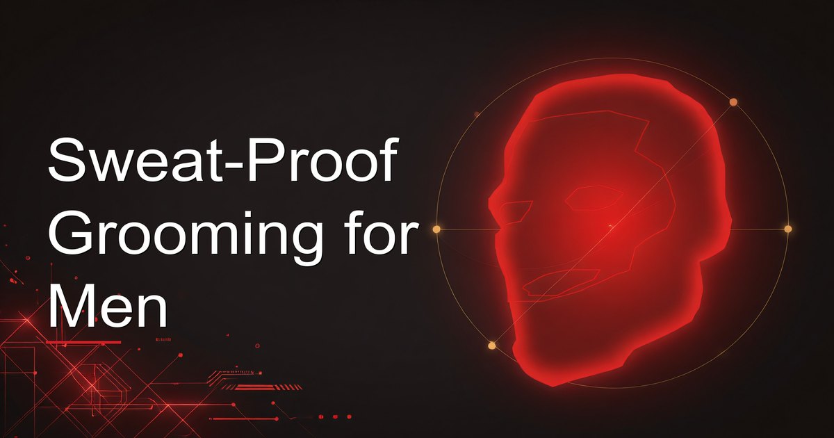 गर्मी और गतिविधि को सहन करने वाले sweat-proof ग्रूमिंग उत्पाद लगाता पुरुष