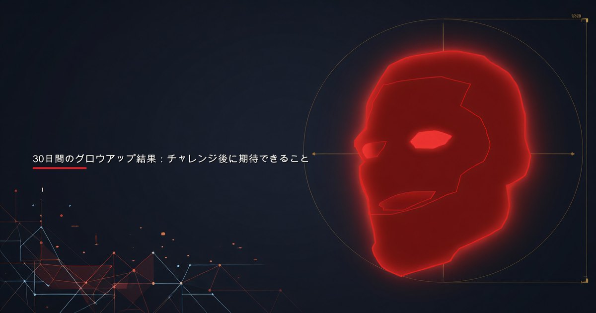 30日間のグロウアップチャレンジの結果を振り返る男性