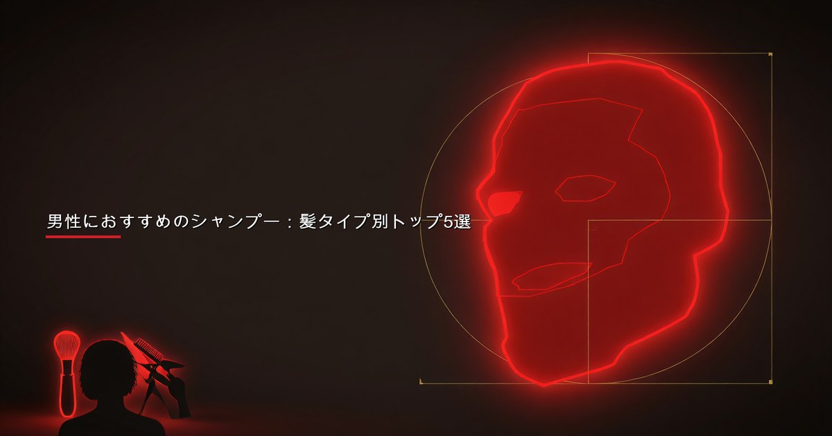 髪タイプ別に並べられた男性用シャンプーボトルの数々——薄毛、フケ、脂性、乾燥、ノーマル用