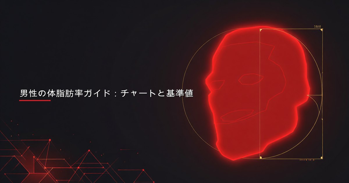 男性の体脂肪率チャート——引き締まった体型から肥満までの異なる体格範囲を示す
