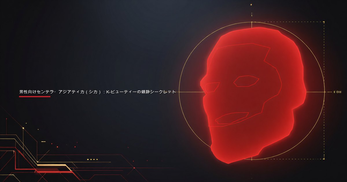 シェービング後の刺激を鎮めるためにセンテラ・アジアティカ（シカ）セラムを塗る男性