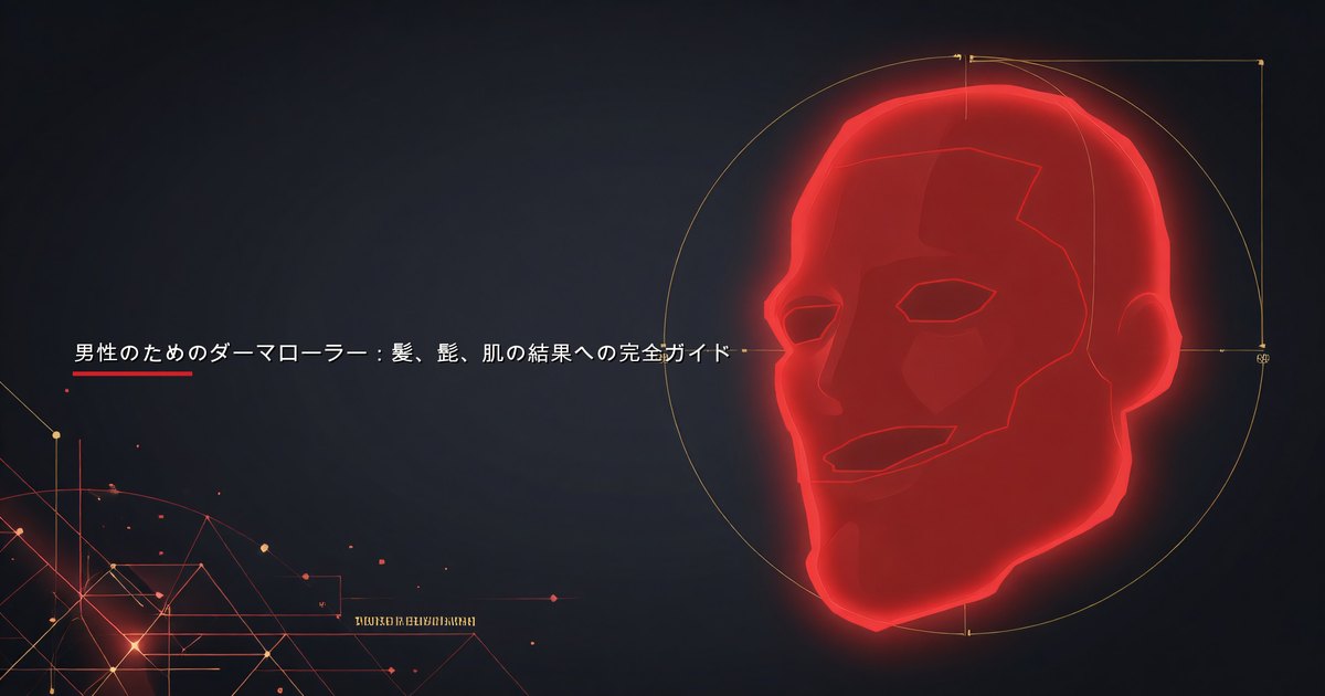 スキンケアと髪の成長ルーティンの一部として顔にダーマローラーを使用している男性