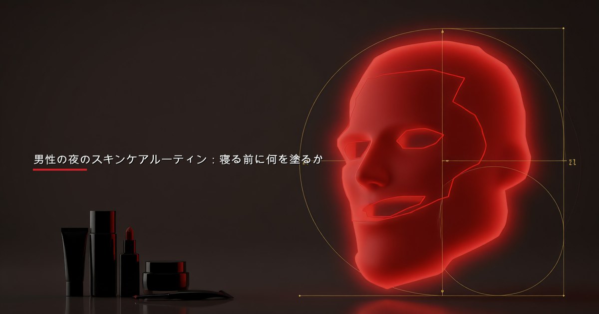 寝る前に夜のスキンケアルーティンを適用する男性