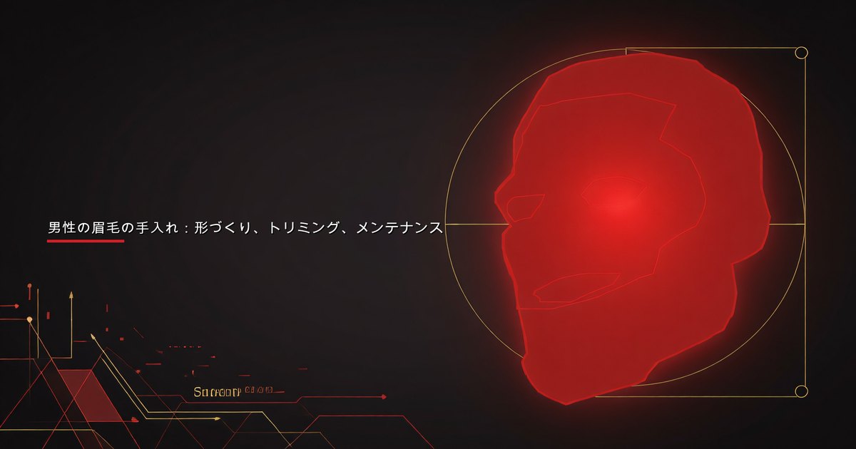 トリミングはさみとくしを使って眉毛を手入れする男性