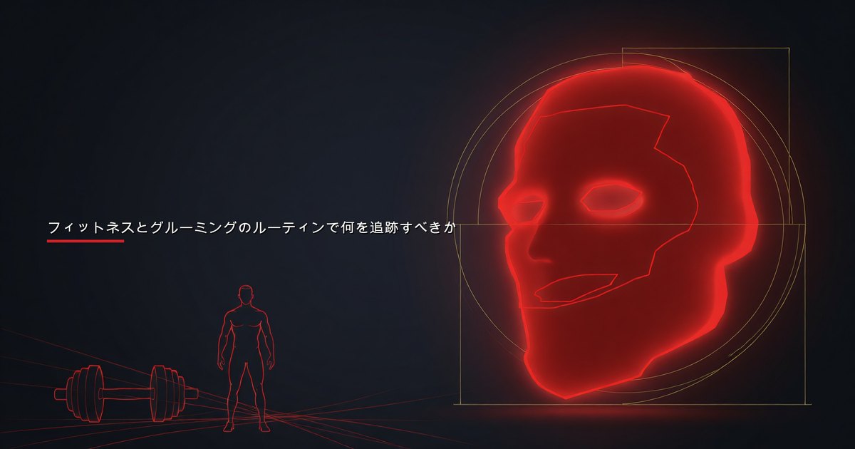 毎日のルーティンでフィットネスとグルーミングの習慣を追跡する男性