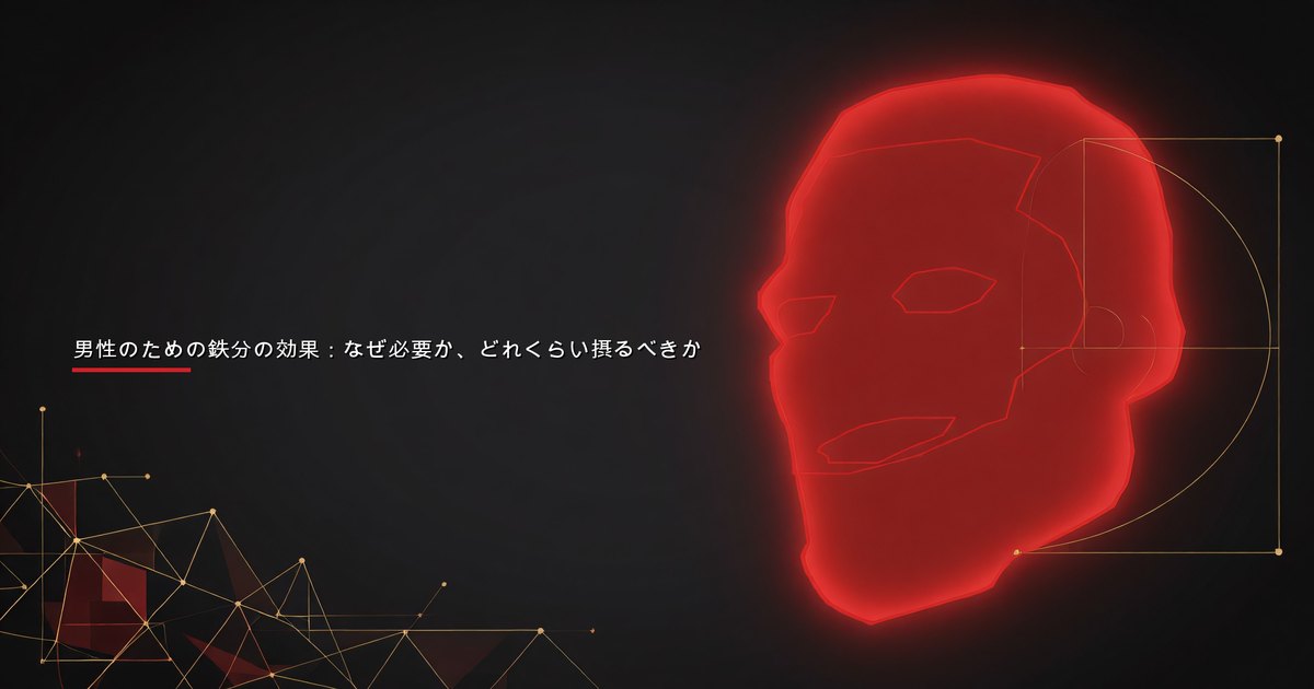 鉄分を豊富に含む食品とサプリメントで男性の鉄分の効果を示す画像