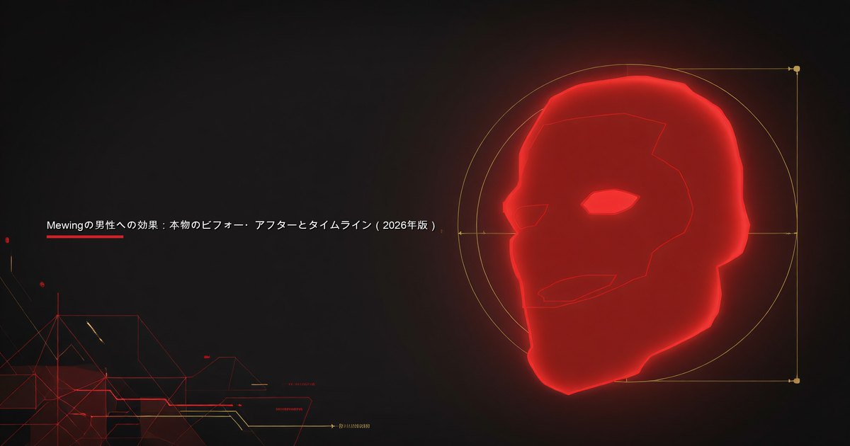 時間経過に伴うジョーラインの改善と顔の構造の向上を示すMewingの男性への効果