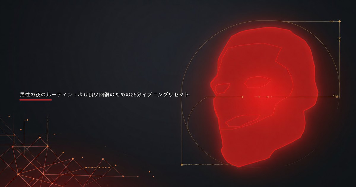 回復とスキンケアのための構造化された夜のルーティンを実践する男性