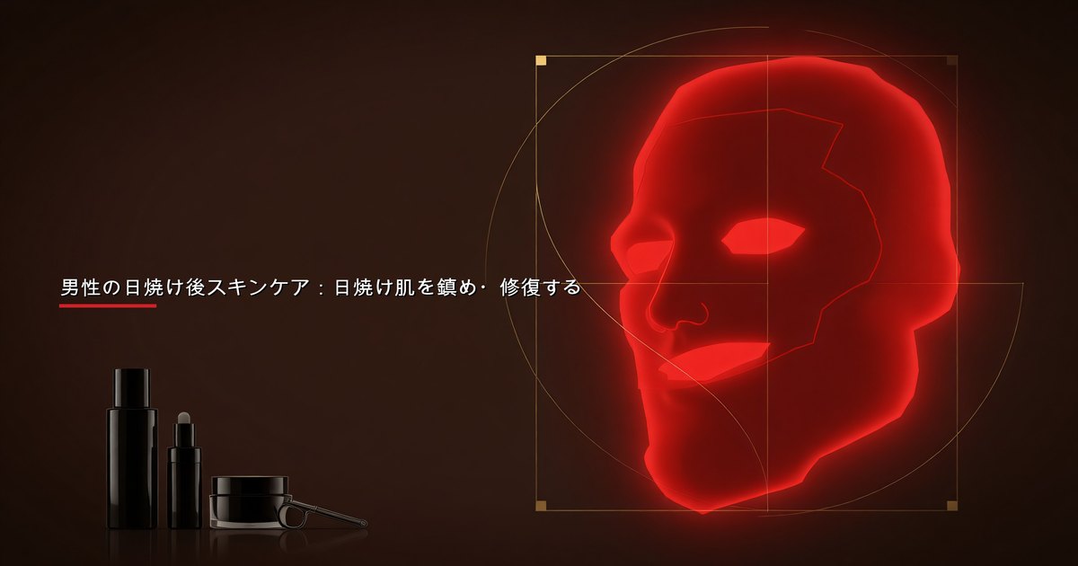 男性の日焼け後スキンケア：アロエベラ、セラミド、ヒアルロン酸、抗酸化物質で日焼けした肌を冷却・鎮静・修復し、日焼けダメージを最小限に抑える