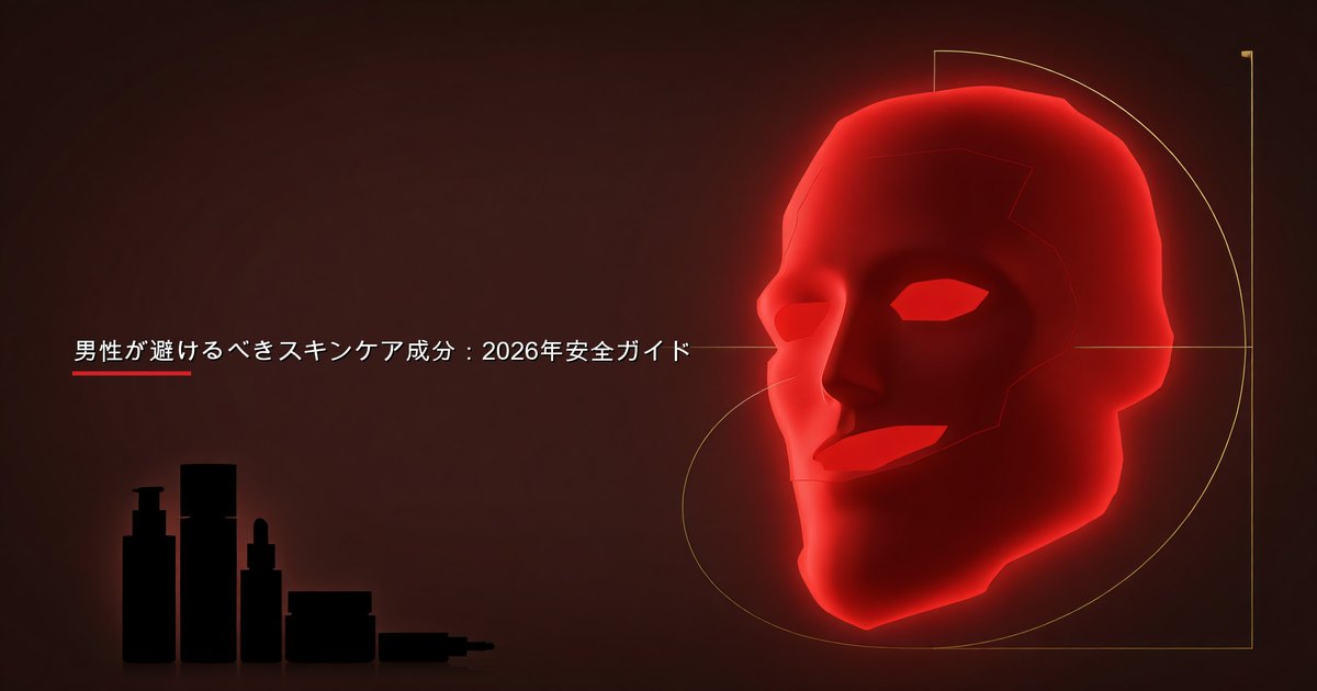 スキンケア製品の成分表示を読む男性
