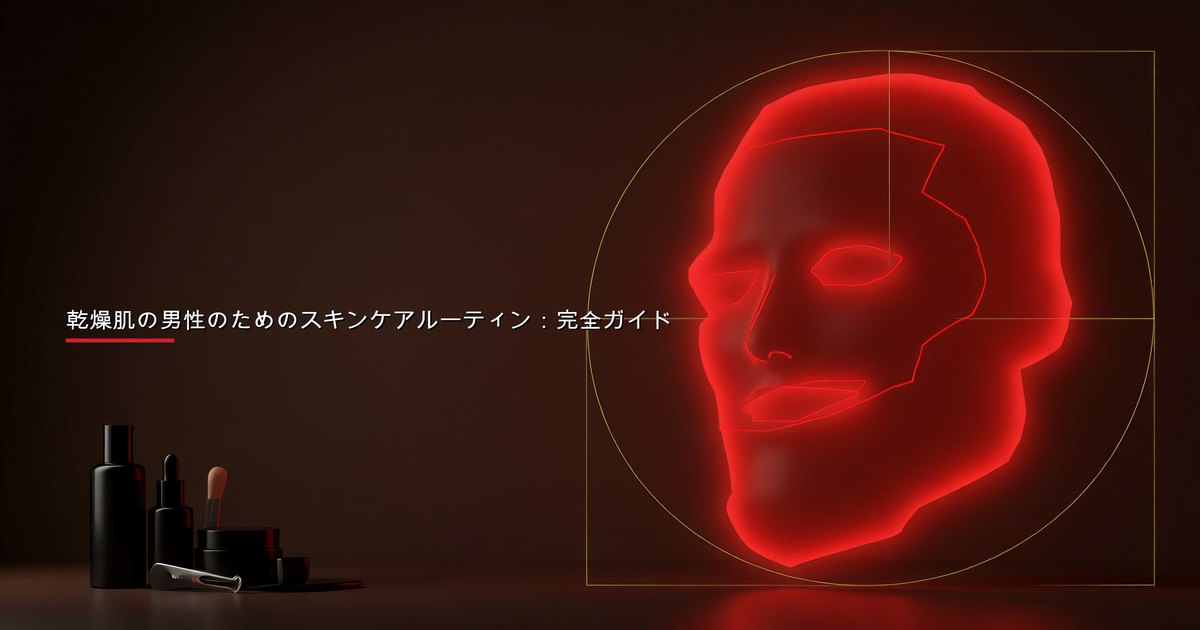 保湿スキンケアルーティンを実践する乾燥肌の男性