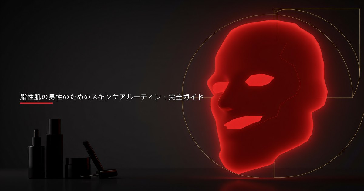 スキンケアルーティンを実践する脂性肌の男性